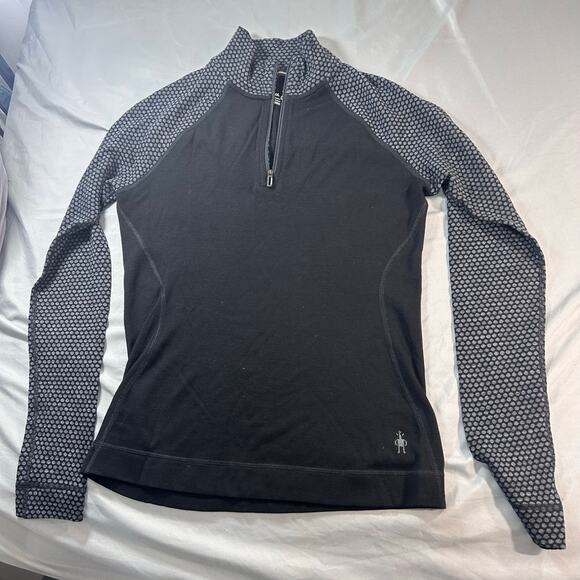 Smartwool women's classic thermal merino base layer 1/4 zip Size M - Picture 1 of 8